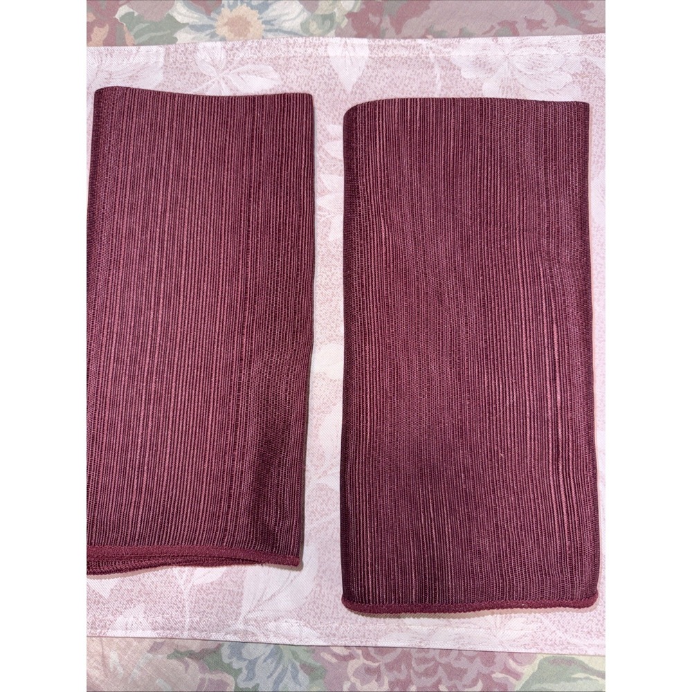 Vintage Bardwil Linens Cords Sultan Maroon 17 X 17 Set of 2